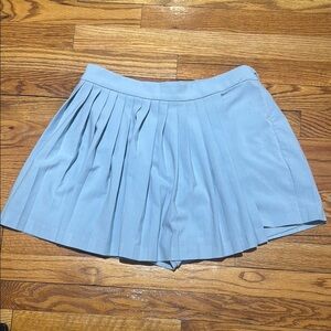 Abercrombie & Fitch Pleated Wrap Mini Skort Skirt shorts Baby Blue Preppy